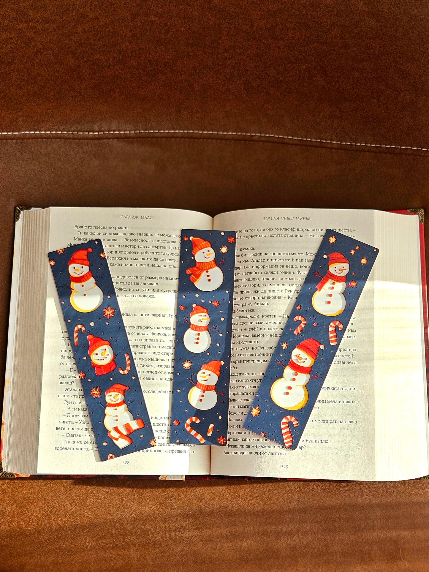 Semne de carte „Snowy Smiles” – set cu omuleți de zăpadă (3 bucăți)